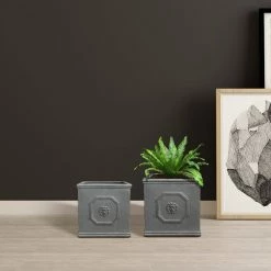 KANTE 12.5" and 10.2"H Square Antique Gray Lightweight Classic English Style Lion Head Planter (Set of 2) Outdoor/Indoor 12 KANTE 12.5" and 10.2"H Square Antique Gray Lightweight Classic English Style Lion Head Planter (Set of 2) Outdoor/Indoor -VIGOR Plants Shop antique gray kante plant pots rf0172ab c80451 1f 1000