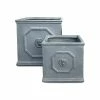 KANTE 12.5" and 10.2"H Square Antique Gray Lightweight Classic English Style Lion Head Planter (Set of 2) Outdoor/Indoor -VIGOR Plants Shop antique gray kante plant pots rf0172ab c80451 64 1000