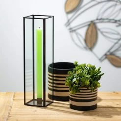 SULLIVANS Black and Brown Striped Ceramic Planter (Set of 2) -VIGOR Plants Shop black and brown striped sullivans plant pots pr2715 4f 1000