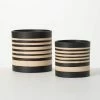 SULLIVANS Black and Brown Striped Ceramic Planter (Set of 2) -VIGOR Plants Shop black and brown striped sullivans plant pots pr2715 64 1000