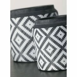 SULLIVANS Black Cement Flower Pots (Set of 2) -VIGOR Plants Shop black sullivans plant pots cmt1174 1f 1000