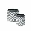 SULLIVANS Black Cement Flower Pots (Set of 2) -VIGOR Plants Shop black sullivans plant pots cmt1174 64 1000