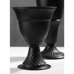 SULLIVANS Metal Black Urns (Set of 2) -VIGOR Plants Shop black sullivans urn planters met1687 1f 1000