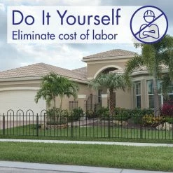 Vigoro Westbrook 36 in. x 48 in. Black Steel Fence Panel (4-Pack) -VIGOR Plants Shop black vigoro garden fencing 860329 4pk 44 1000