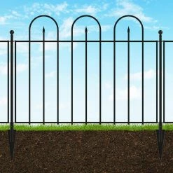 Vigoro Westbrook 36 in. x 48 in. Black Steel Fence Panel (4-Pack) -VIGOR Plants Shop black vigoro garden fencing 860329 4pk 66 1000