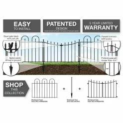 Vigoro Westbrook 36 in. x 48 in. Black Steel Fence Panel -VIGOR Plants Shop black vigoro garden fencing 860329 76 1000
