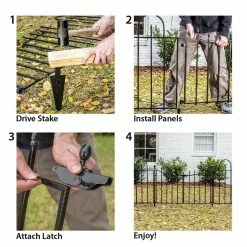 Vigoro Westbrook 36 in. x 48 in. Black Steel Fence Panel -VIGOR Plants Shop black vigoro garden fencing 860329 d4 1000
