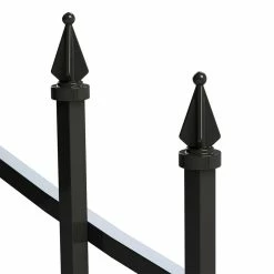 Vigoro Beaumont 40.4 in. H x 49.6 in. W Black Steel 3-Rail Fence Panel -VIGOR Plants Shop black vigoro garden fencing 860336 1d 1000