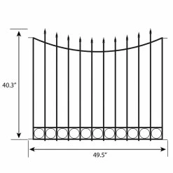 Vigoro Beaumont 40.4 in. H x 49.6 in. W Black Steel 3-Rail Fence Panel -VIGOR Plants Shop black vigoro garden fencing 860336 40 1000