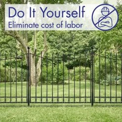 Vigoro Beaumont 40.4 in. H x 49.6 in. W Black Steel 3-Rail Fence Panel (4-Pack) -VIGOR Plants Shop black vigoro garden fencing 860336 4pk 31 1000