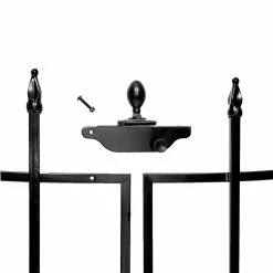 Vigoro Beaumont No Dig 40.4 in. H x 53.7 in. W Black Steel Decorative Fence Gate -VIGOR Plants Shop black vigoro garden fencing 860343 c3 1000