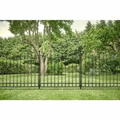 Vigoro Beaumont 53.3 in. x 3 in. x 3 in. Black Steel Fence Post and Stake -VIGOR Plants Shop black vigoro garden fencing 860367 4f 1000