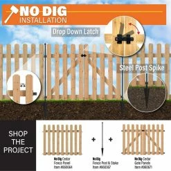 Vigoro Beaumont 53.3 in. x 3 in. x 3 in. Black Steel Fence Post and Stake -VIGOR Plants Shop black vigoro garden fencing 860367 c3 1000