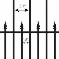 Vigoro Empire 30 in. x 36 in. Black Steel 3-Rail Fence Panel (4-Pack) -VIGOR Plants Shop black vigoro garden fencing 860374 4pk a0 1000
