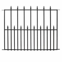 Vigoro Empire 30 in. x 36 in. Black Steel Fence Panel
