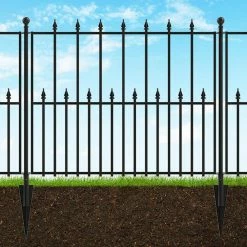 Vigoro Empire/Westbrook 41 in. x 2.3 in. x 2.3 in. Black Steel Fence Post 18 Vigoro Empire/Westbrook 41 in. x 2.3 in. x 2.3 in. Black Steel Fence Post -VIGOR Plants Shop black vigoro garden fencing 860398 1d 1000