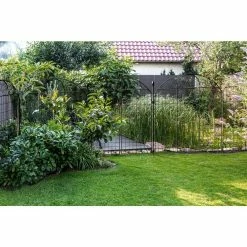 Vigoro Rockdale 43.8 in. Black Steel Fence Panel (3-Pack) -VIGOR Plants Shop black vigoro garden fencing 860404 31 1000