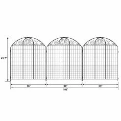 Vigoro Rockdale 43.8 in. Black Steel Fence Panel (3-Pack) -VIGOR Plants Shop black vigoro garden fencing 860404 40 1000