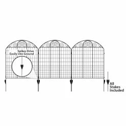 Vigoro Rockdale 43.8 in. Black Steel Fence Panel (3-Pack) -VIGOR Plants Shop black vigoro garden fencing 860404 44 1000