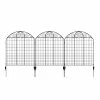Vigoro Rockdale 43.8 in. Black Steel Fence Panel (3-Pack)