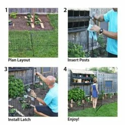 Vigoro 49 in. H Steel No Dig Multi-Purpose Black Latch -VIGOR Plants Shop black vigoro garden fencing 860435 c3 1000