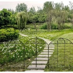 Vigoro Rockdale 41.9 in. Black Steel Fence Gate -VIGOR Plants Shop black vigoro garden fencing 860442 1f 1000