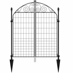 Vigoro Rockdale 41.9 in. Black Steel Fence Gate -VIGOR Plants Shop black vigoro garden fencing 860442 c3 1000