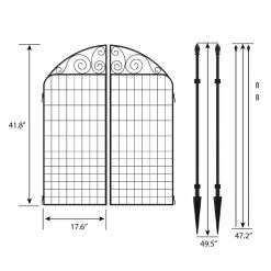 Vigoro Rockdale 41.9 in. Black Steel Fence Gate -VIGOR Plants Shop black vigoro garden fencing 860442 e1 1000