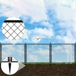 Vigoro 37.3 in. H x 51 in. W Steel Diamond Mesh Garden Fence Panel -VIGOR Plants Shop black vigoro garden fencing 860640 66 1000