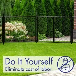 Vigoro 37.3 in. H x 50.2 in. W Steel Diamond Mesh Garden Fence Gate -VIGOR Plants Shop black vigoro garden fencing 860657 1f 1000