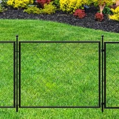 Vigoro 37.3 in. H x 50.2 in. W Steel Diamond Mesh Garden Fence Gate -VIGOR Plants Shop black vigoro garden fencing 860657 44 1000