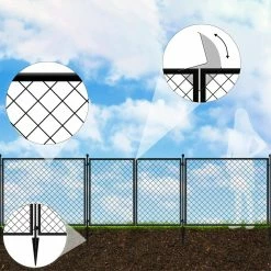 Vigoro 37.3 in. H x 50.2 in. W Steel Diamond Mesh Garden Fence Gate -VIGOR Plants Shop black vigoro garden fencing 860657 a0 1000