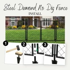 Vigoro 37.3 in. H x 50.2 in. W Steel Diamond Mesh Garden Fence Gate -VIGOR Plants Shop black vigoro garden fencing 860657 fa 1000