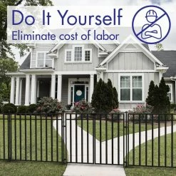 Vigoro 37.2 in. H x 42.87 in. W Steel 3-Rail Garden Fence Panel -VIGOR Plants Shop black vigoro garden fencing 860701 1f 1000