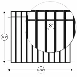 Vigoro 37.2 in. H x 42.87 in. W Steel 3-Rail Garden Fence Panel -VIGOR Plants Shop black vigoro garden fencing 860701 40 1000