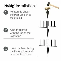 Vigoro 37.2 in. H x 42.87 in. W Steel 3-Rail Garden Fence Panel -VIGOR Plants Shop black vigoro garden fencing 860701 66 1000