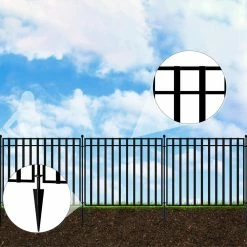 Vigoro 37.2 in. H x 55.7 in. W Steel 3-Rail Garden Fence Gate -VIGOR Plants Shop black vigoro garden fencing 860718 1d 1000