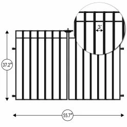 Vigoro 37.2 in. H x 55.7 in. W Steel 3-Rail Garden Fence Gate -VIGOR Plants Shop black vigoro garden fencing 860718 40 1000