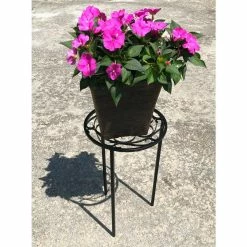 Vigoro 12 in. x 21 in. Black Metal Indoor Round Plant Stand -VIGOR Plants Shop black vigoro plant stands 51160 44 1000