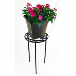Vigoro 12 in. x 21 in. Black Metal Indoor Round Plant Stand -VIGOR Plants Shop black vigoro plant stands 51160 4f 1000