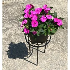Vigoro 12 in. x 21 in. Black Metal Indoor Round Plant Stand -VIGOR Plants Shop black vigoro plant stands 51160 fa 1000