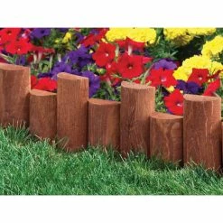 Vigoro 3 ft. Wooden Half-Log Edging -VIGOR Plants Shop brown vigoro wood edging rc 33b 4f 1000