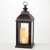 SULLIVANS 25 in. Lantern with 3 LED Pillar Candles -VIGOR Plants Shop browns tans sullivans outdoor lanterns su65205ab 64 1000