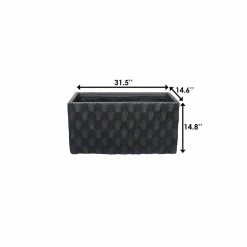 KANTE 31.5 in. L Rectangular Burnished Black Concrete/Fiberglass Indoor Outdoor Elegant Retro Planter -VIGOR Plants Shop burnished black kante plant pots osf0203b c70221 44 1000