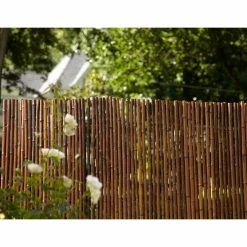 Vigoro 6 ft. x 8 ft. Caramel Brown Full Round Bamboo Fence -VIGOR Plants Shop caramel brown vigoro garden fencing 4477411 31 1000
