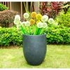 KANTE 21.7 in. H Round Charcoal Concrete/Fiberglass Indoor Outdoor Modern Tall Planter -VIGOR Plants Shop charcoal kante plant pots osc0066a c60121 64 1000