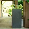 KANTE 20 in. H Square Charcoal Lightweight Concrete/Fiberglass Indoor Outdoor Elegant Tall Planter -VIGOR Plants Shop charcoal kante plant pots osf0002a c60121 64 1000