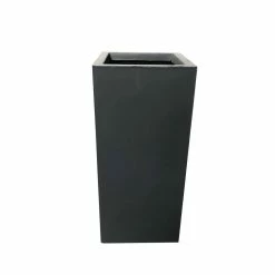 KANTE 24 in. H Square Charcoal Concrete/Fiberglass Indoor Outdoor Elegant Tall Planter -VIGOR Plants Shop charcoal kante plant pots osf0002b c60121 c3 1000