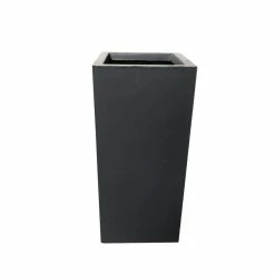 KANTE 28 in. H Square Charcoal Concrete/Fiberglass Indoor Outdoor Modern Tall Planter -VIGOR Plants Shop charcoal kante plant pots osf0002c c60121 c3 1000