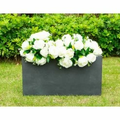 KANTE 23 in. L Rectangular Charcoal Concrete/Fiberglass Indoor Outdoor Elegant Planter 17 KANTE 23 in. L Rectangular Charcoal Concrete/Fiberglass Indoor Outdoor Elegant Planter -VIGOR Plants Shop charcoal kante plant pots osf0104a c60121 76 1000
